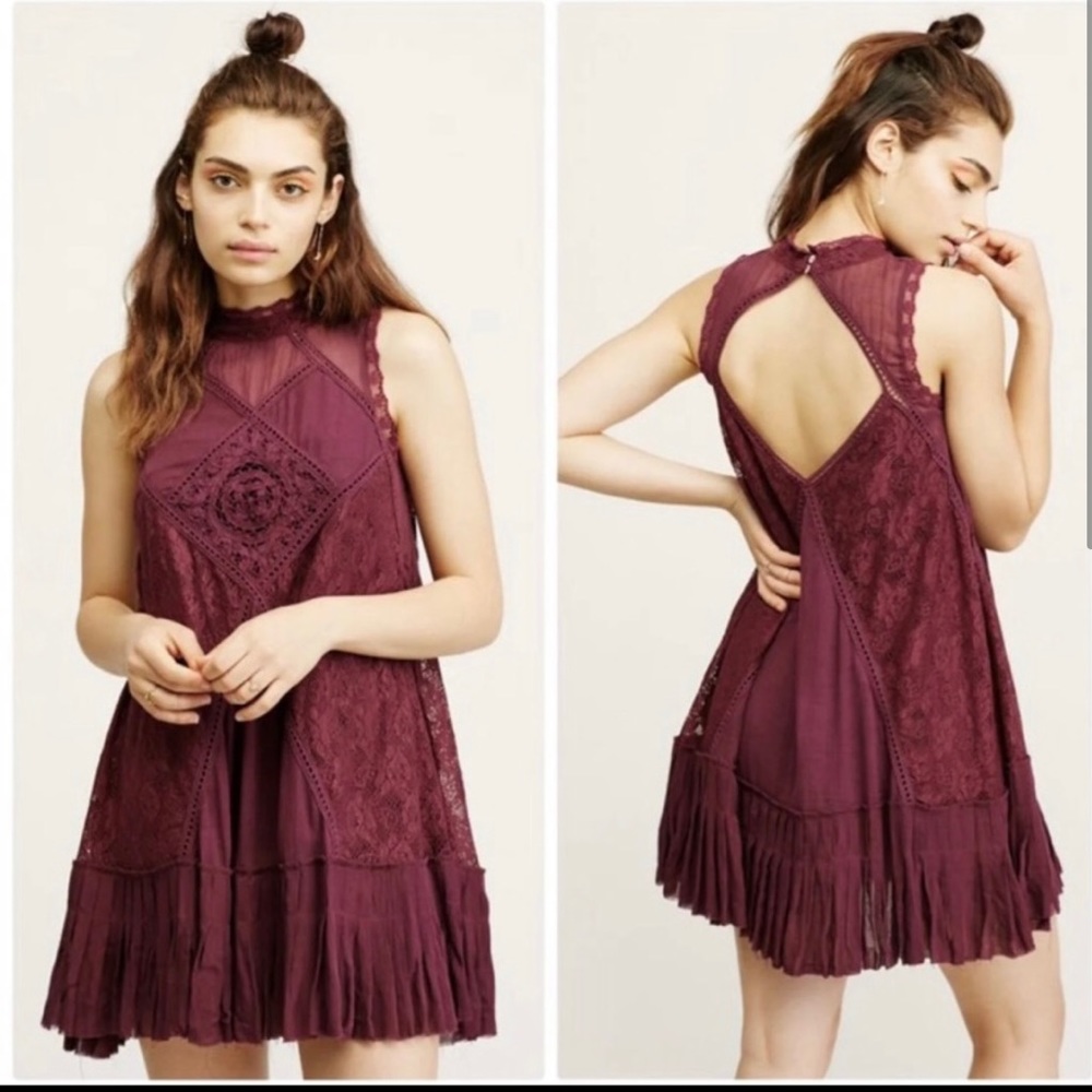 •Free People• size XS Wine Angel dress.